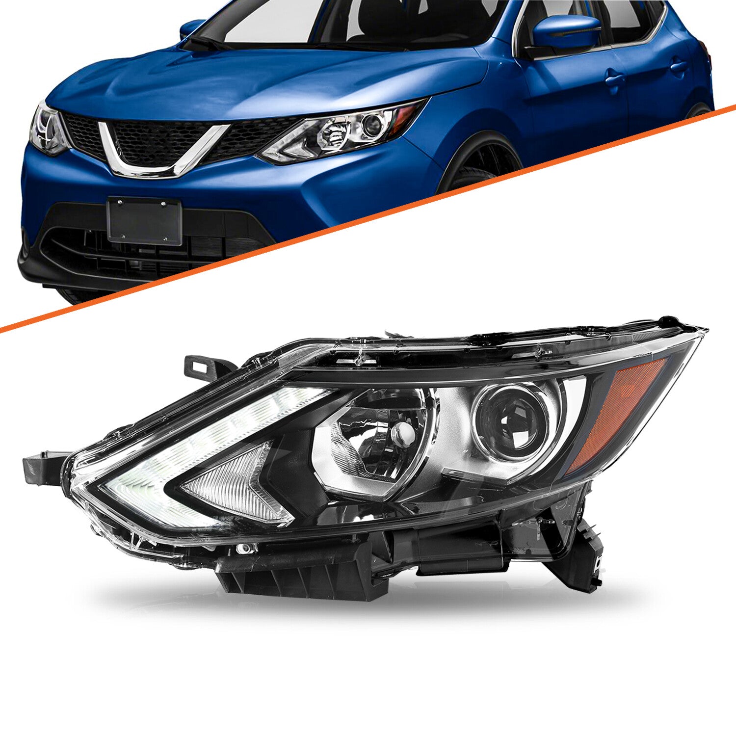 Left Headlamp For 2017-2019 Nissan Rogue Sport Halogen Driver Headlight Assembly