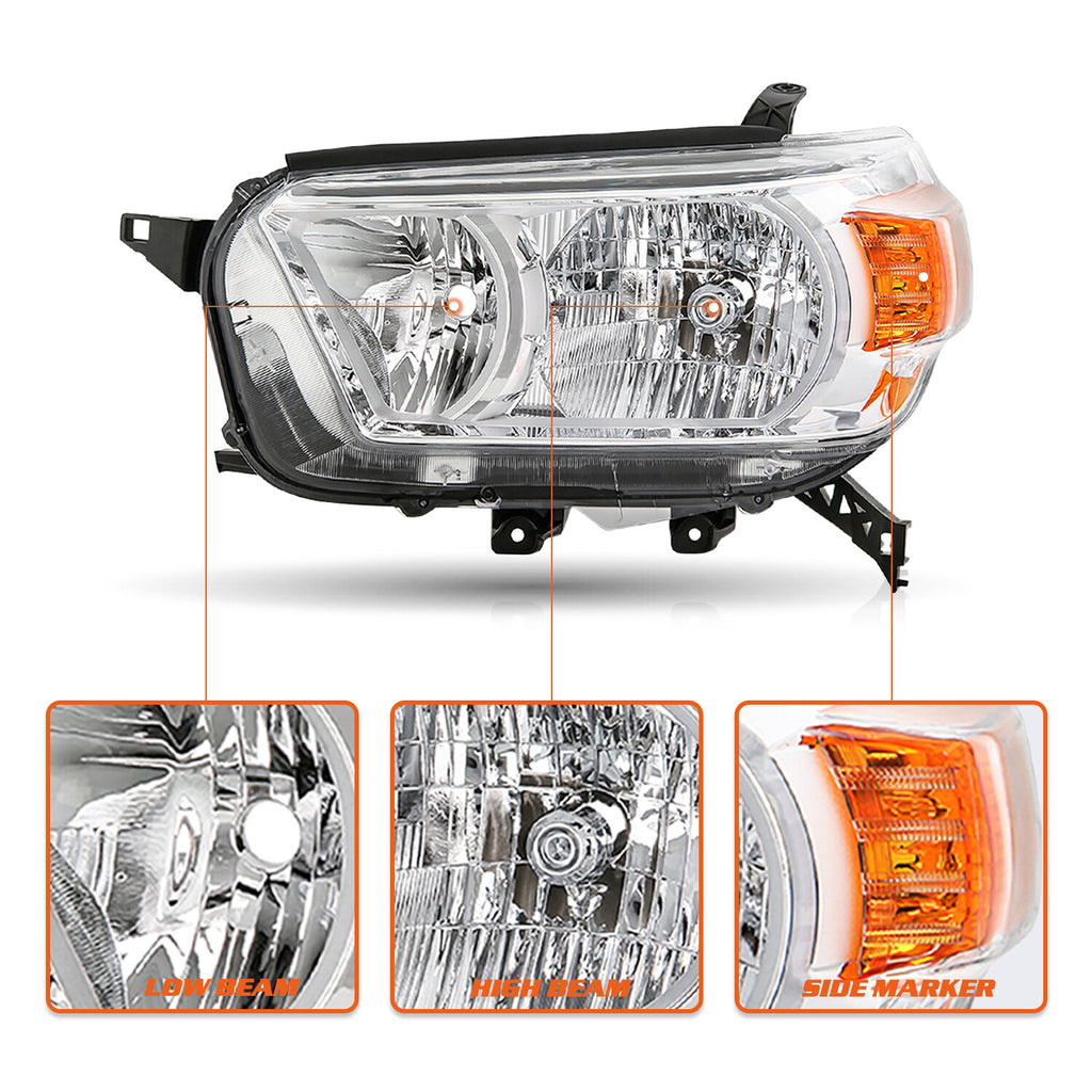 For 2010-2013 Toyota 4Runner Limited SR5 Model Amber Headlights Assembly Set