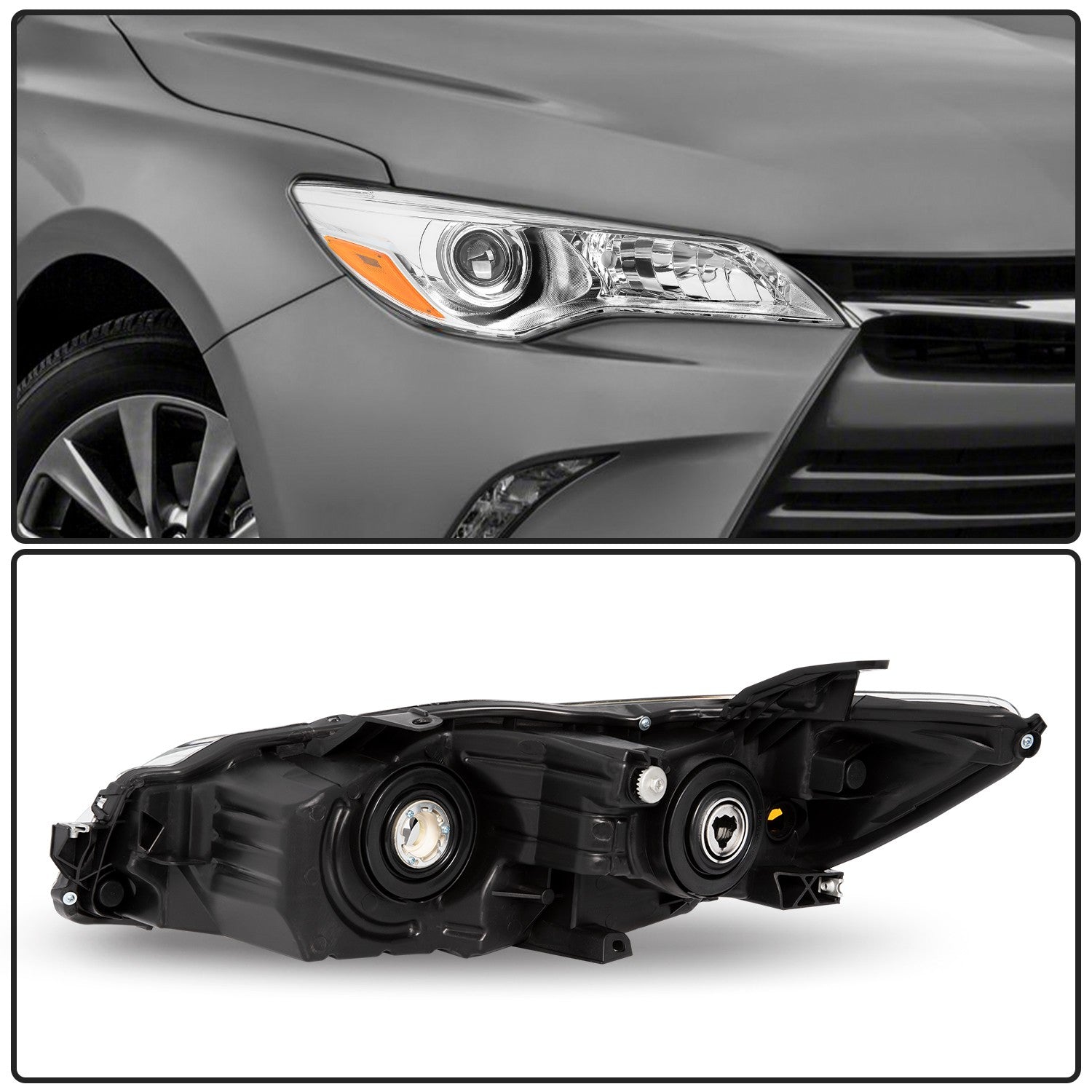 Right Headlight For 2015 2016 2017 Toyota Camry Passenger Side Headlamps Halogen