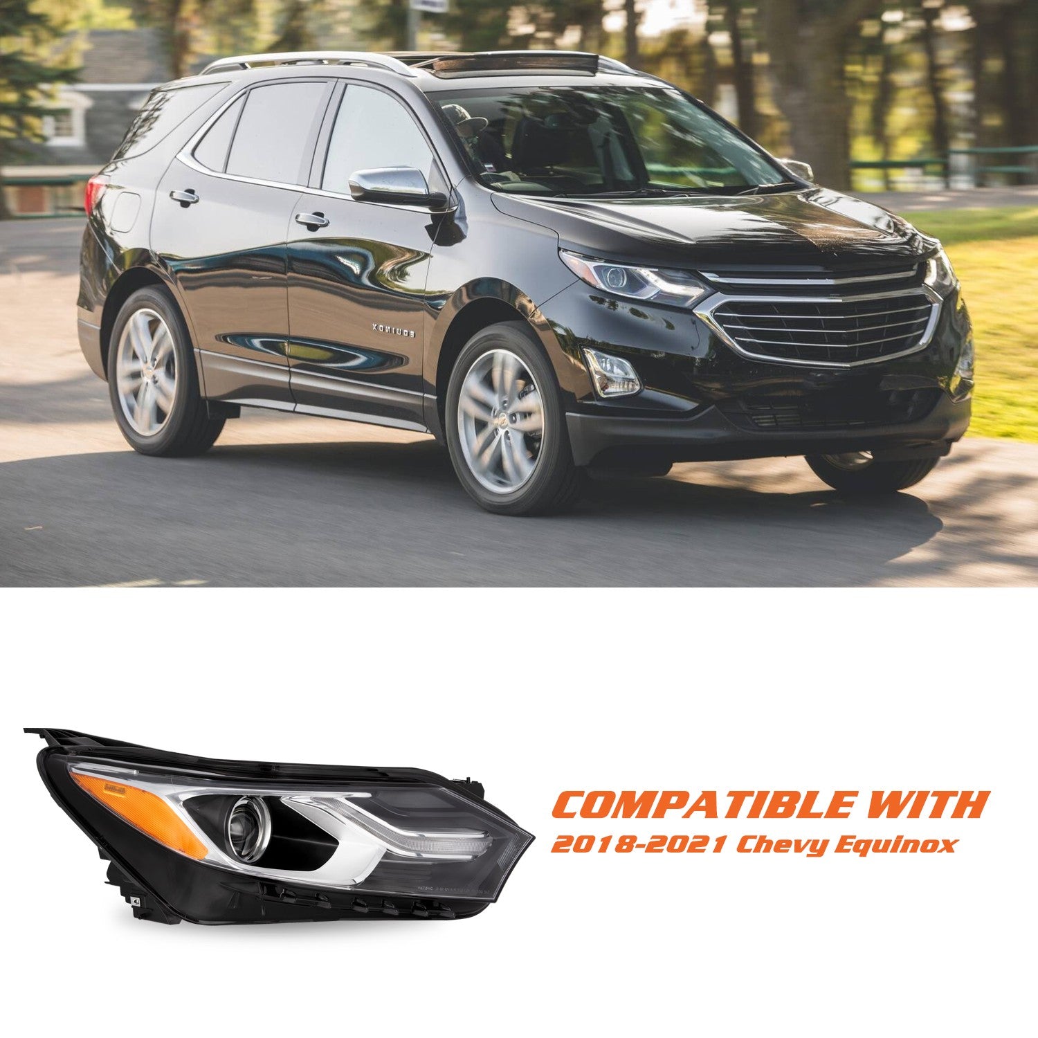 For 2018-2020 Chevy Equinox Factory Halogen LED DRL Passenger Side Headlight