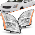 For 2007 2008 2009 Nissan Sentra Chrome Housing Amber Corner Headlight Lamps L+R