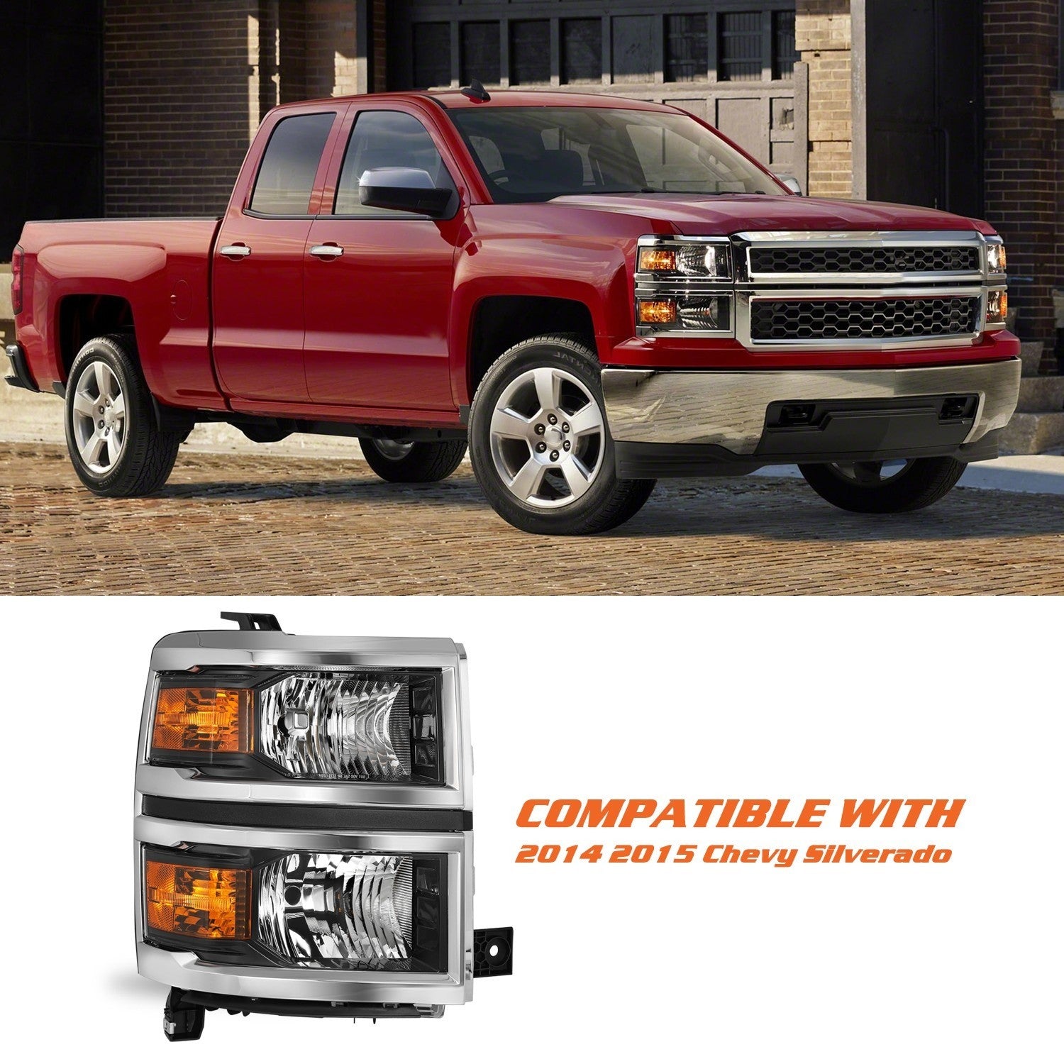 OE Style Halogen Headlight For 2014-2015 Chevy Silverado 1500 Passenger Side
