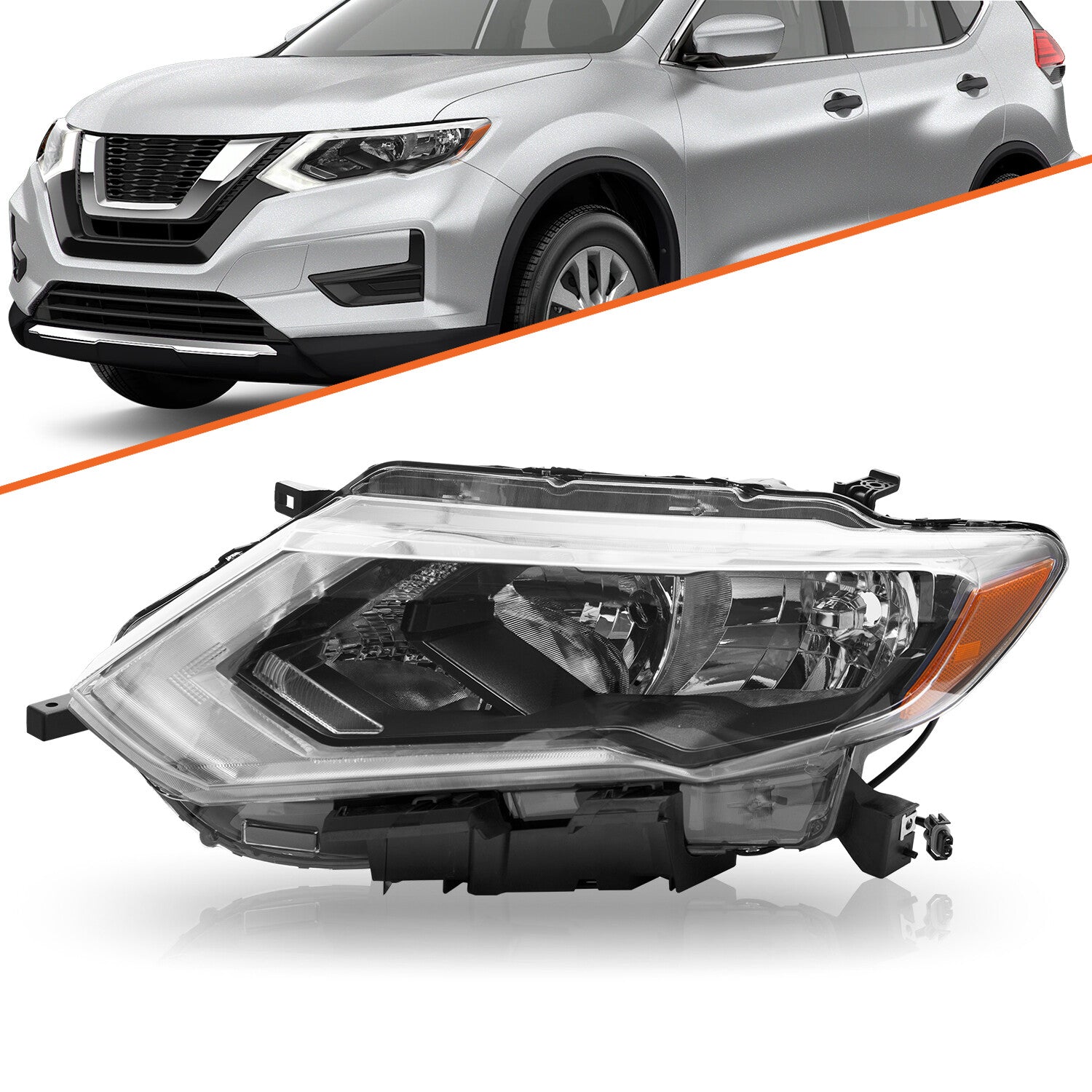 LH For 2017 2018 2019 Nissan Rogue w/LED DRL Left Driver Headlight Headlamp