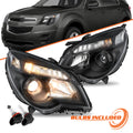 for 2010-2015 Chevy Equinox Projector Halogen Black Headlight Left+Right w/Bulbs