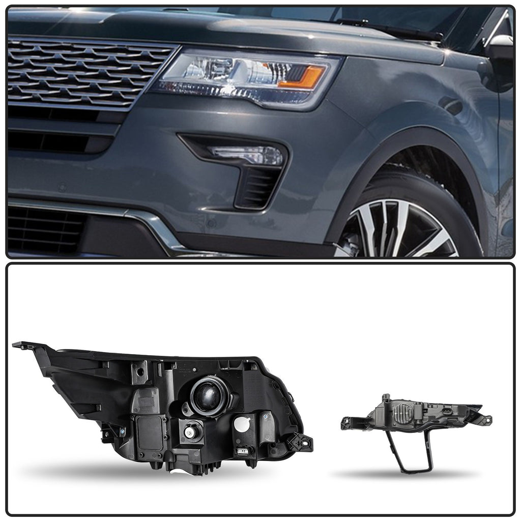 2 sets Headlights and Fog lights Assembly w/ LED DRL For 2016-2019 Ford Explorer