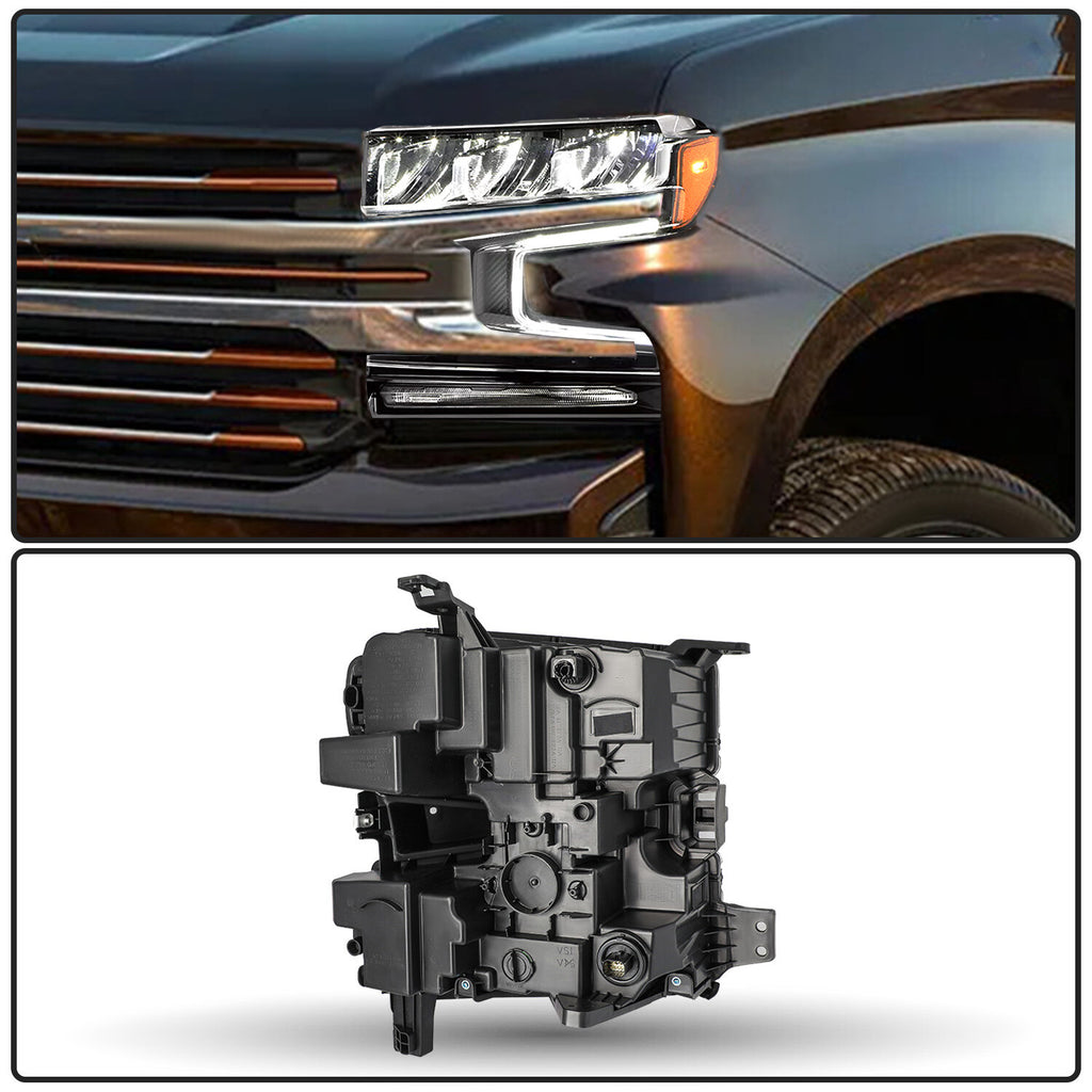 Full LED Headlights For 2019-2021 Chevy Silverado 1500 Headlamps Left & Right