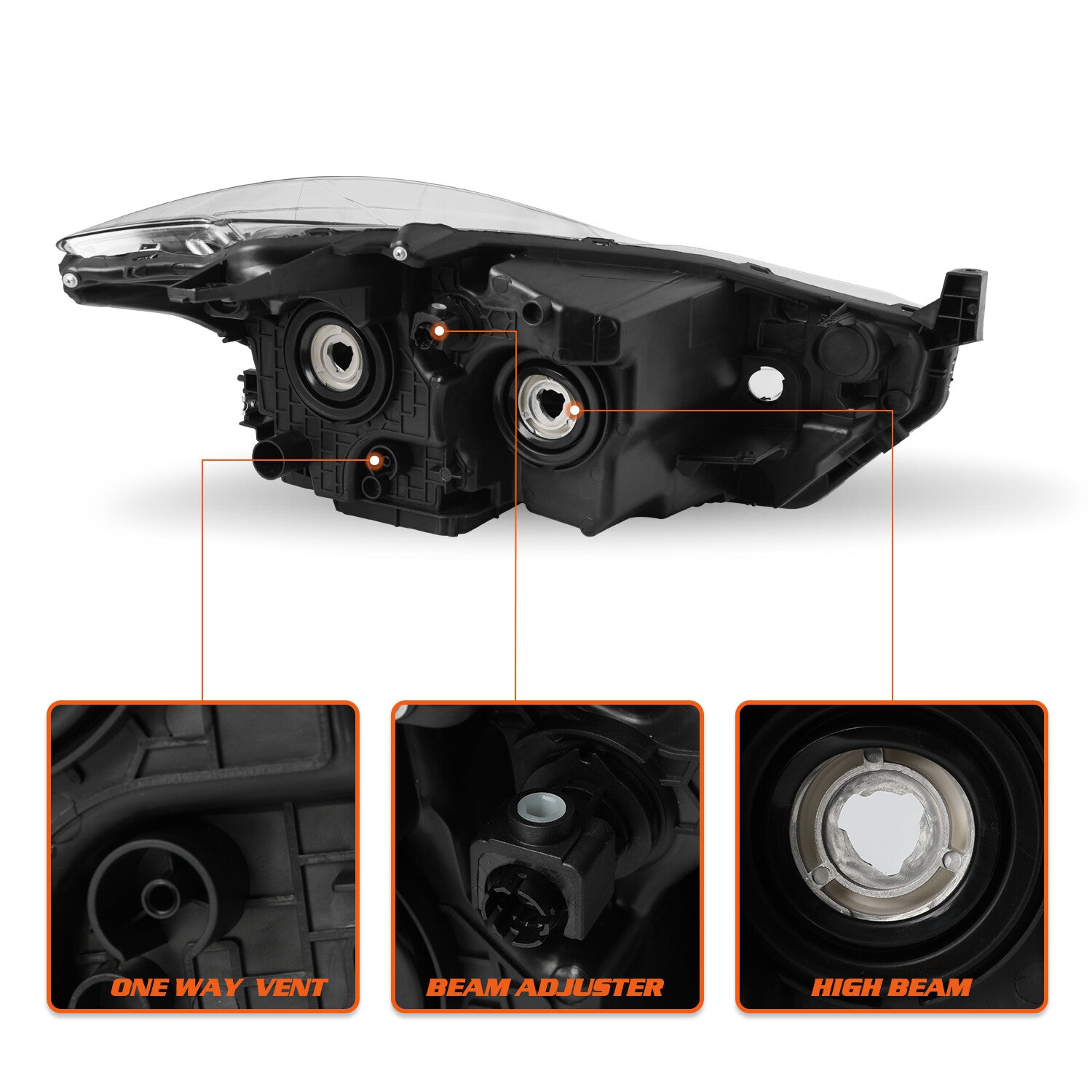 For 2017 2018 2019 2020 Nissan Kicks Halogen Headlights Assembly Headlamps Pair