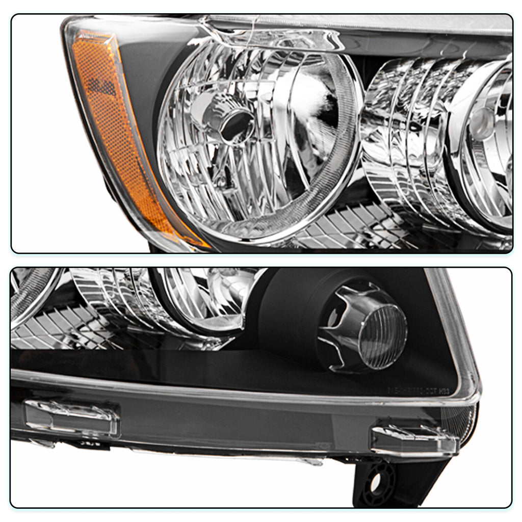 Halogen Pair Headlamp For 2011-2013 Jeep Grand Cherokee/11-17 Compass Headlights
