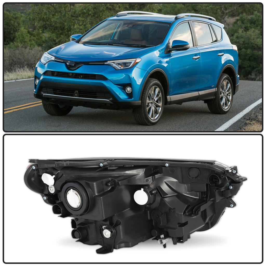 For 2016 2017 2018 Toyota RAV4 Chrome Headlights Amber Left+Right Corner Lamp