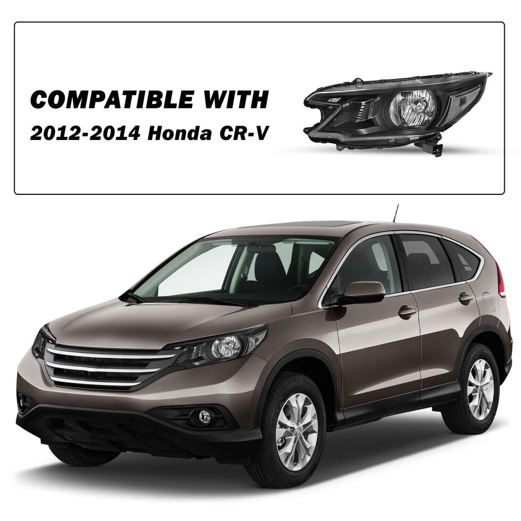 For 2012 2013 2014 Honda CR-V Black Headlights Assembly Clear Corner Headlamps