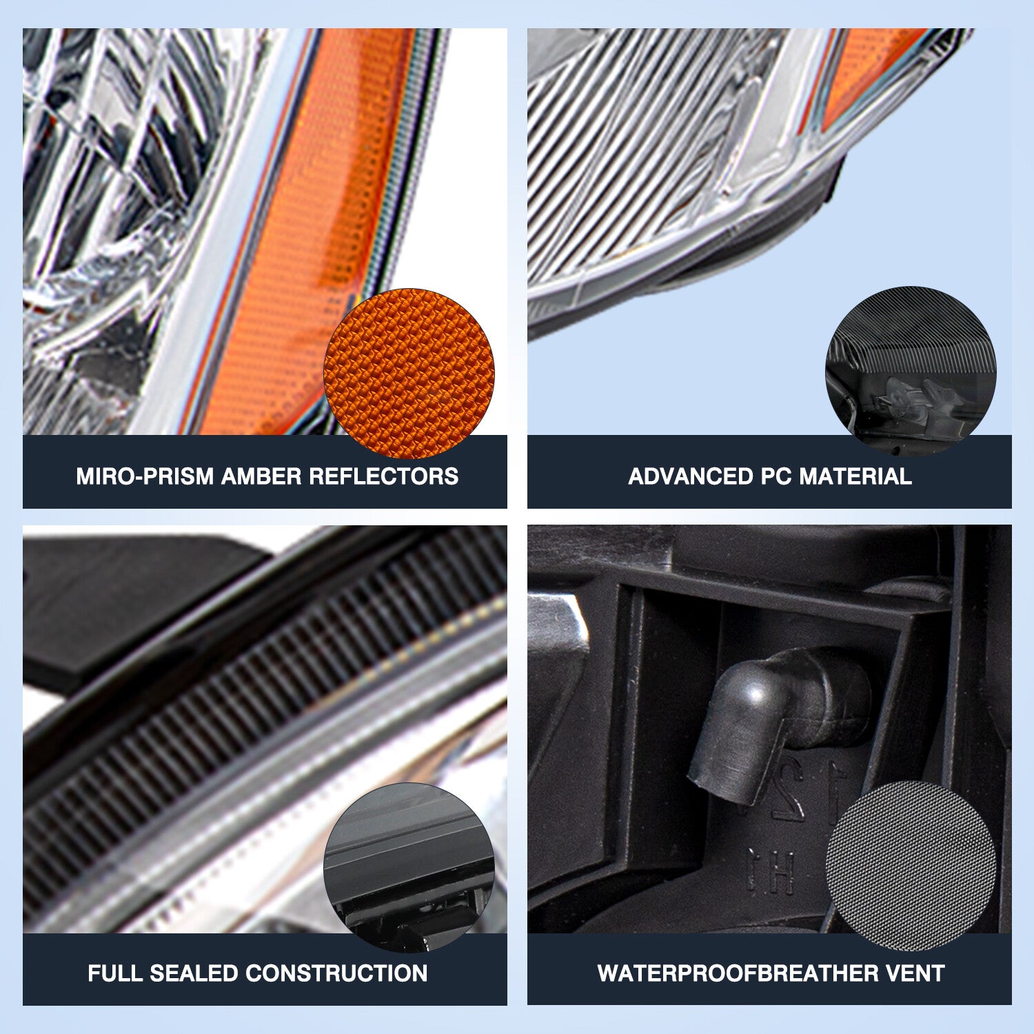 For 2002 2003 2004 Nissan Altima Sedan Halogen Headlights Headlamps w/Bulbs Pair