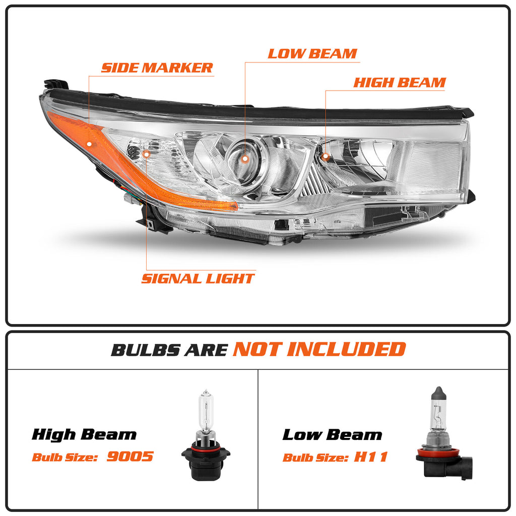 For 2014 2015 2016 Toyota Highlander Headlights Assembly