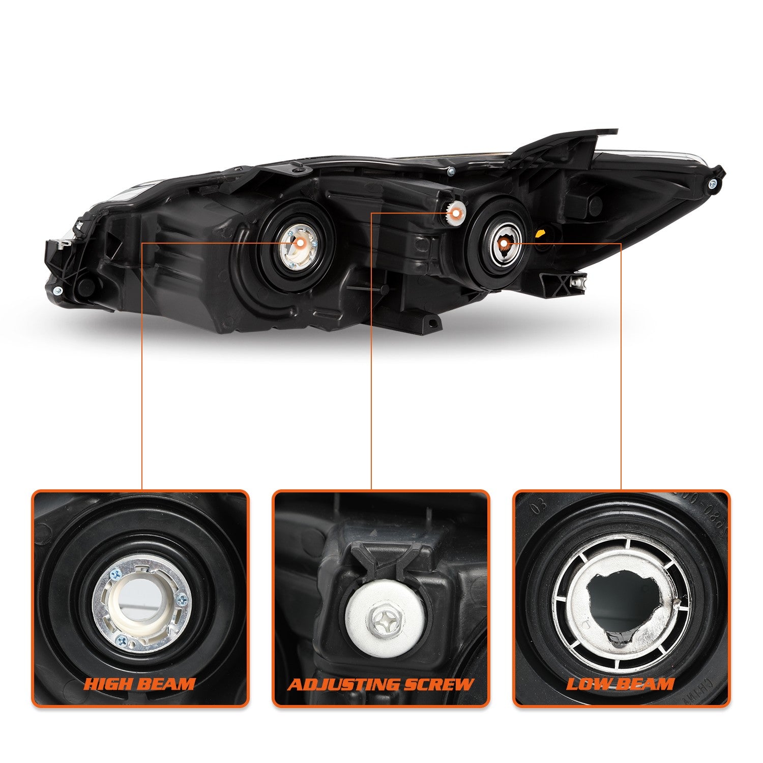 Right Headlight For 2015 2016 2017 Toyota Camry Passenger Side Headlamps Halogen