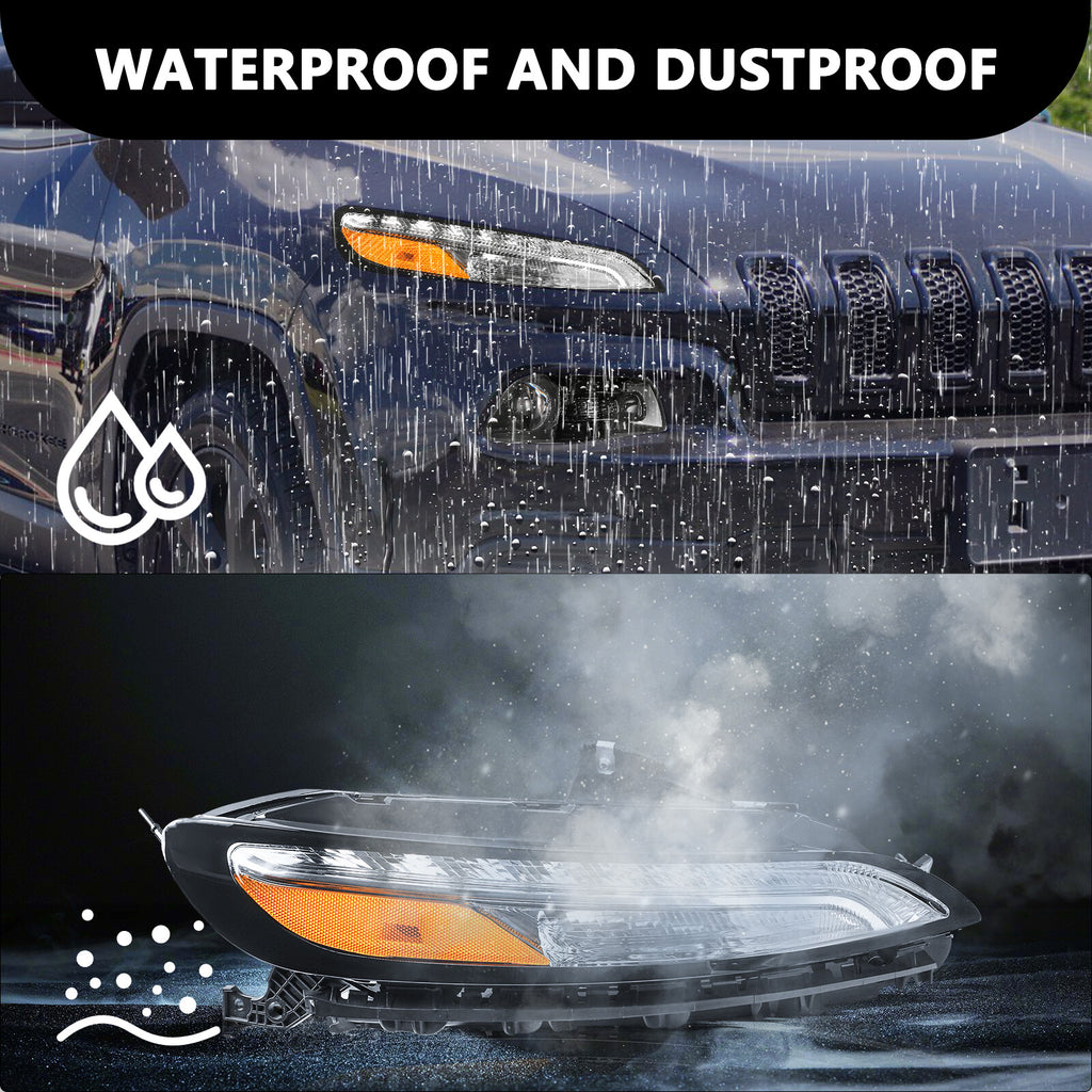 [ White LED DRL ] Parking Light For 2014-2018 Jeep Cherokee Signal Passenger RH