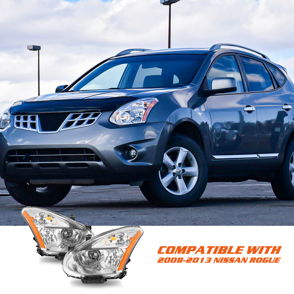 For 2008-2013 Nissan Rogue 2014-2015 Rogue Select Halogen Headlights Lamps Pair