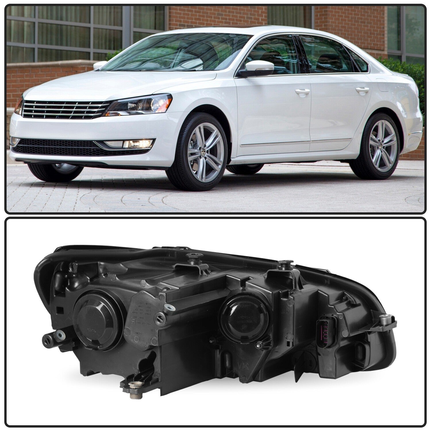 For 2012 2013 2014 2015 VW Volkswagen Passat Halogen Headlights Headlamps LH+RH