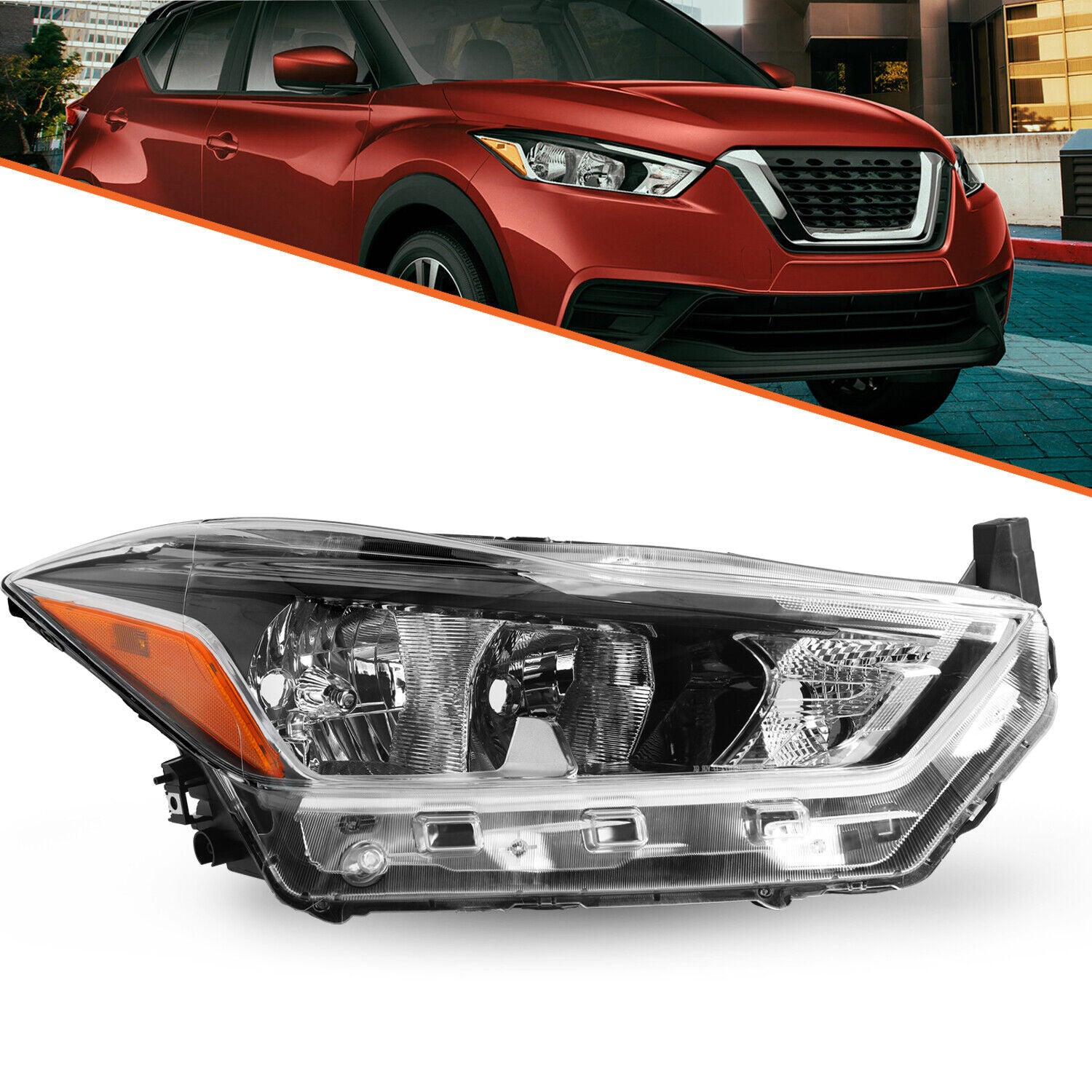 For 2017 2018 2019 2020 Nissan Kicks Halogen Passenger Headlight Right Headlamp