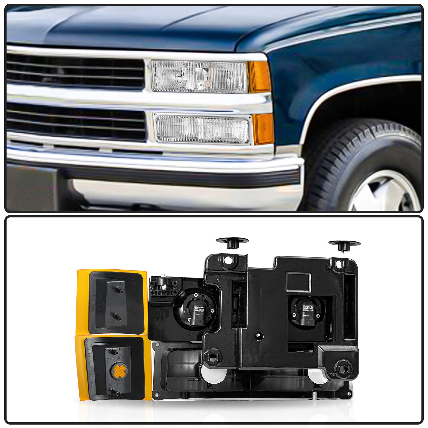 For 94-1998 Chevy Silverado C/K C10 1500 2500 3500 Headlight Bumper Lamp w/Bulb