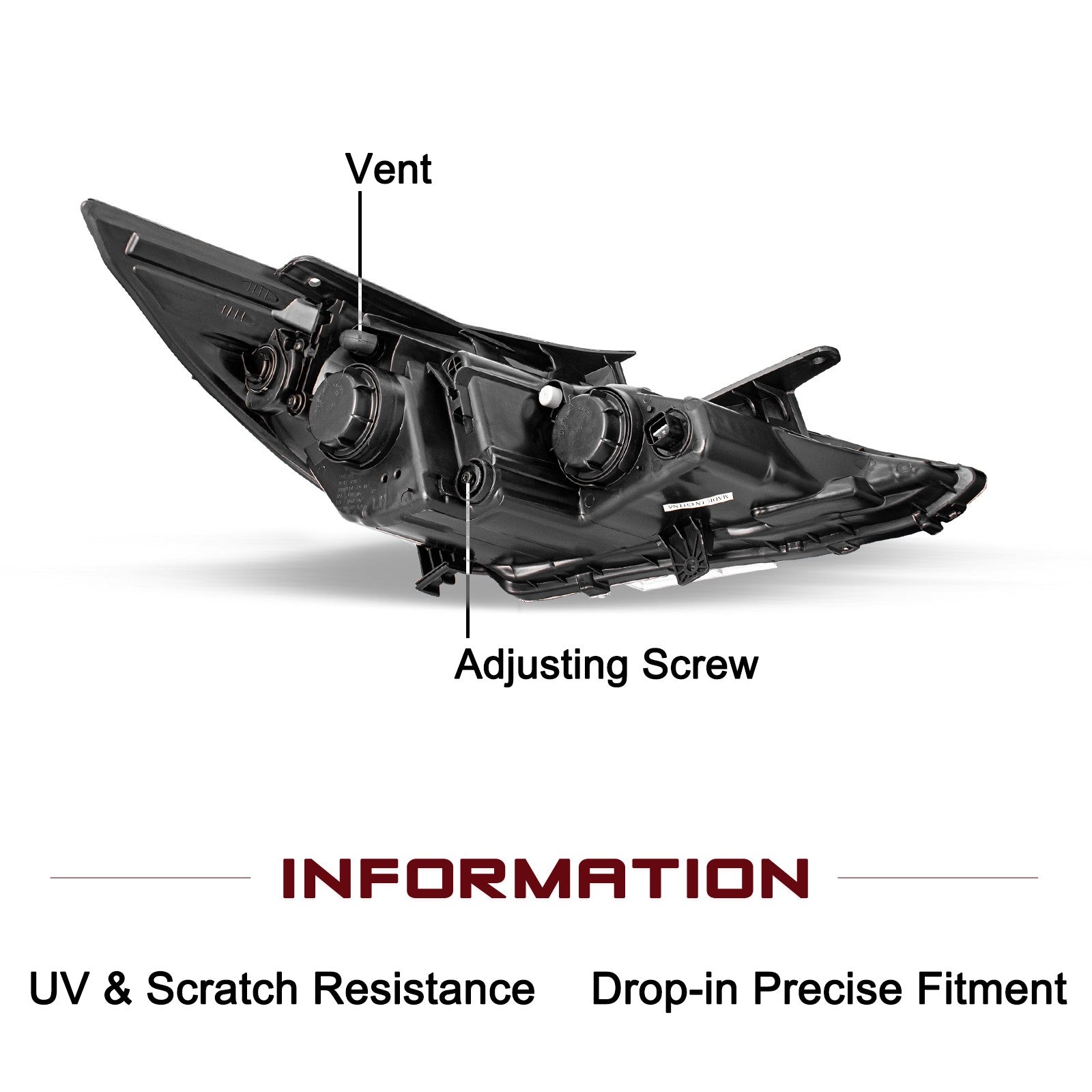 For 2011-2014 Hyundai Sonata Pair HeadLamps Chrome Clear Projector Headlights