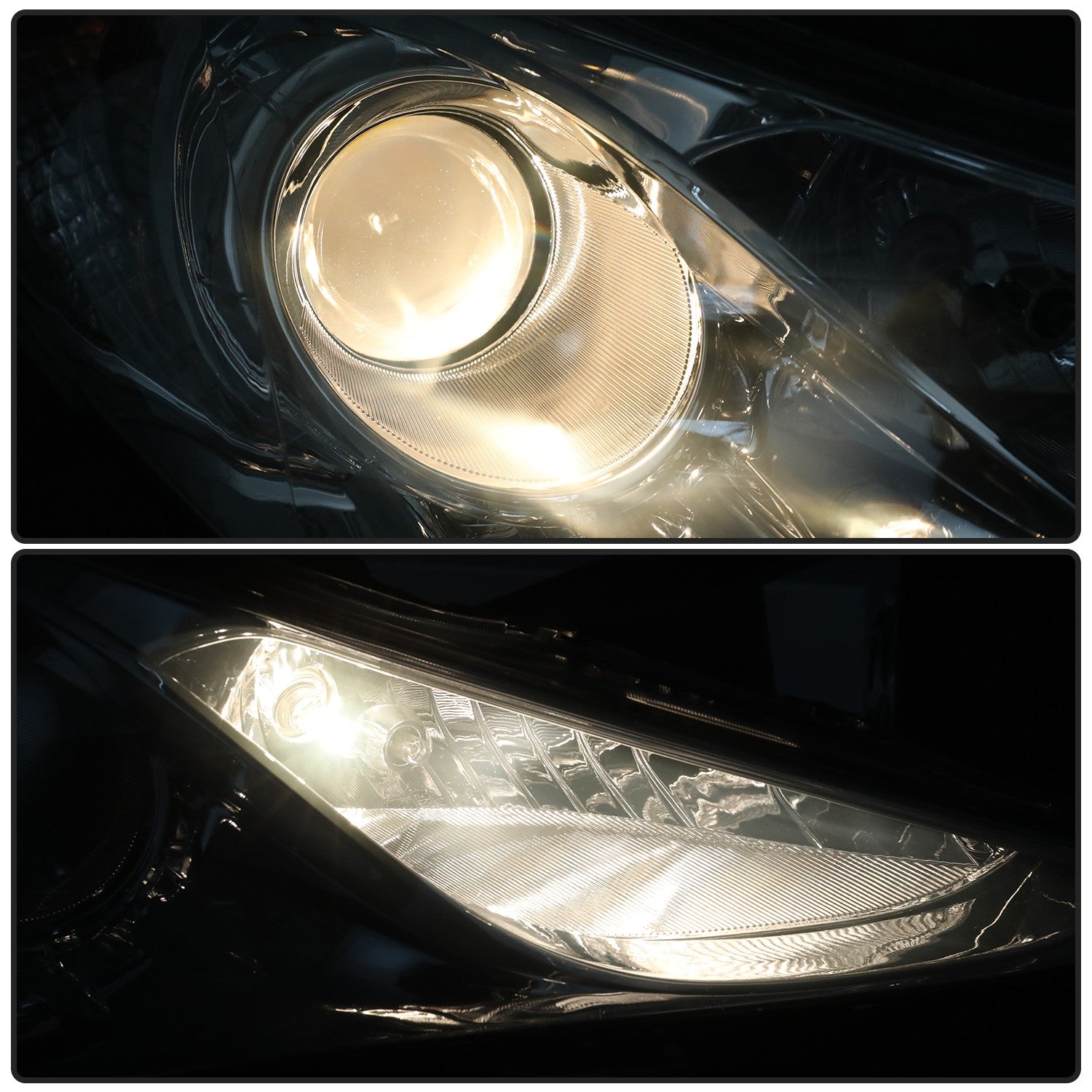 Smoke Housing For 2011 2012 2013 2014 Hyundai Sonata New Projector Headlight SET