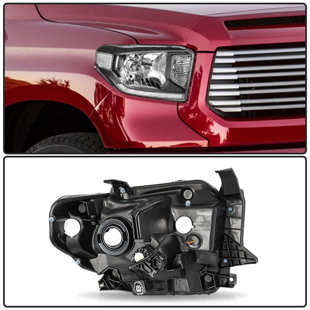 For 2014-2021 Toyota Tundra LED DRL Headlights Assembly Black Housing Left&Right