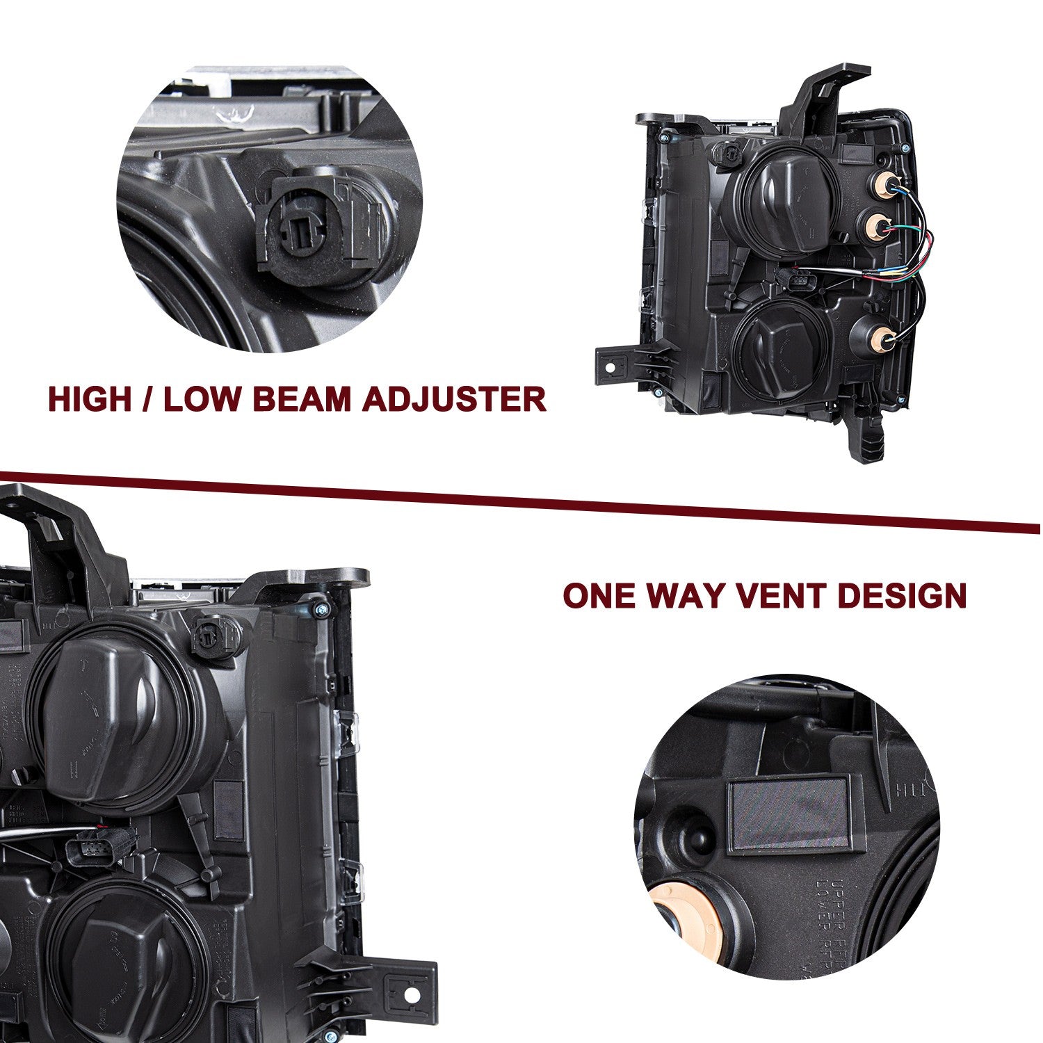 Black Headlights For 2014-2015 Chevy Silverado 1500 Headlamps Assembly Sets