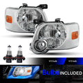 For 2006-2010 Ford Explorer Chrome Housing Amber Corner Headlights With Bulb 2Pc