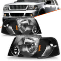 For 2002 2003 2004 2005 Ford Explorer Black Headlights+Corner Signal Lights Pair