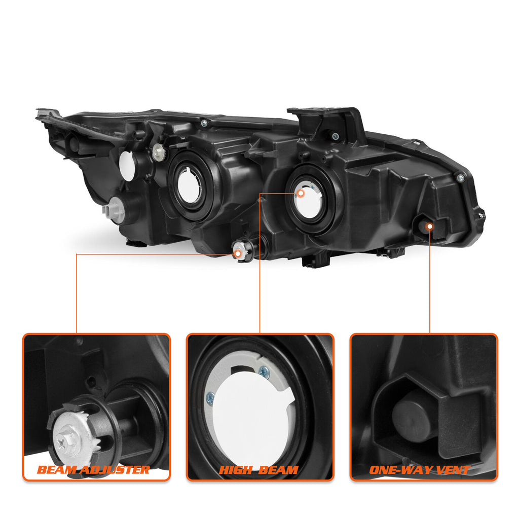 For 2016-2021 Honda Civic Halogen Chrome Clear Headlights Assembly Pair L+R