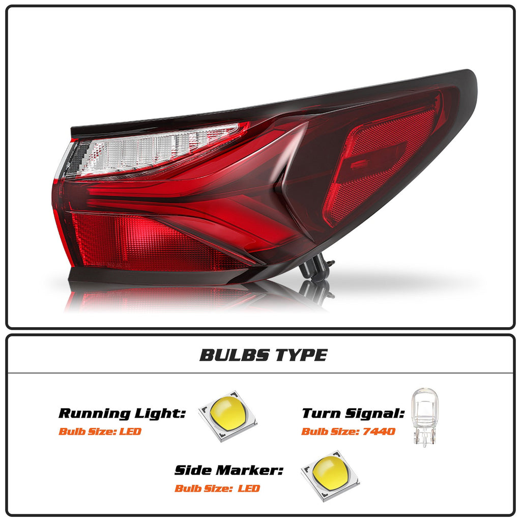 For 2019-2022 Chevy Blazer LED Tail Light Brake Lamp Outer Right Passenger Side