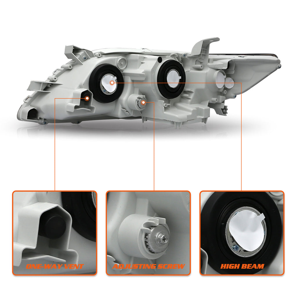 FOR 2007 2008 2009 TOYOTA CAMRY BLACK HOUSING AMBER CORNER PROJECTOR HEADLIGHTS