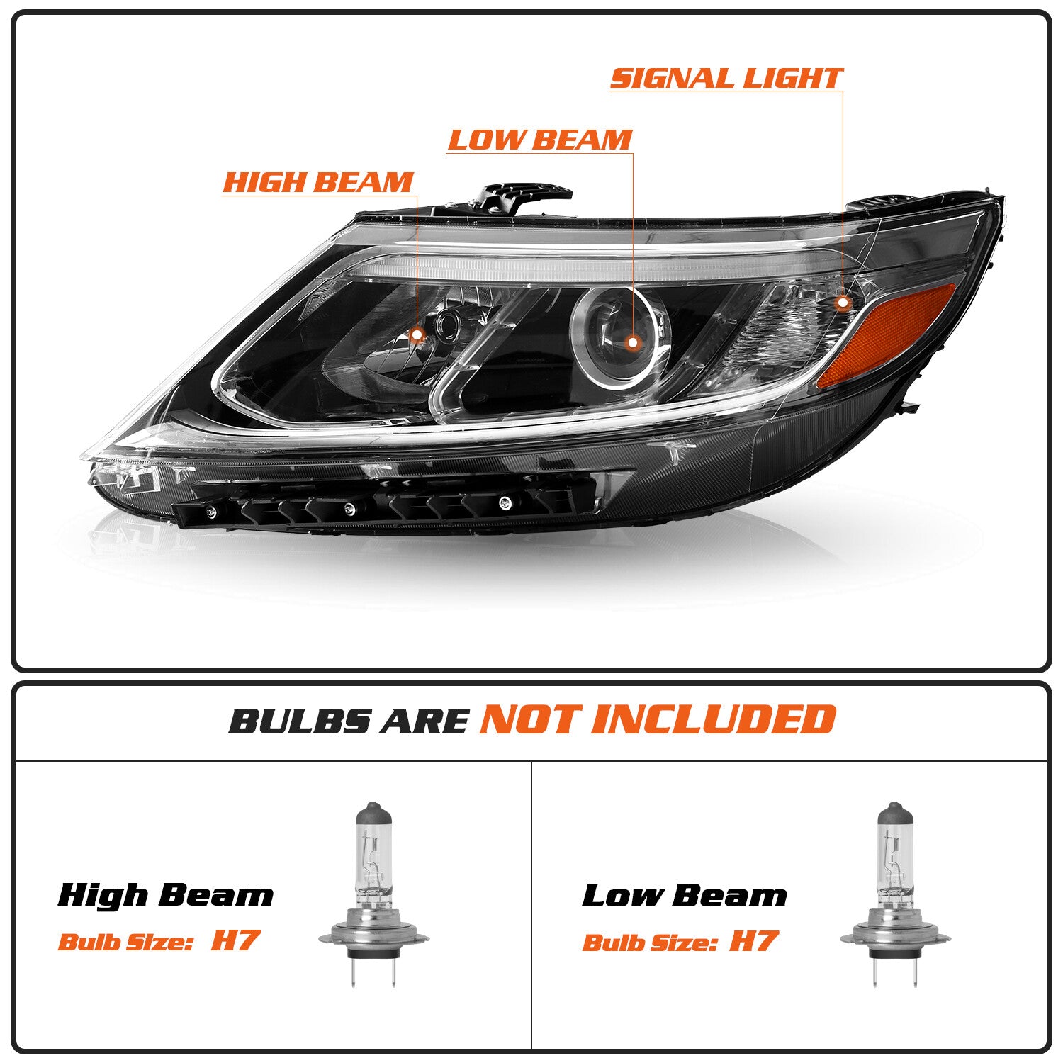 Headlight for 2014 2015 Kia Sorento LX LED DRL Projector Left Driver Side