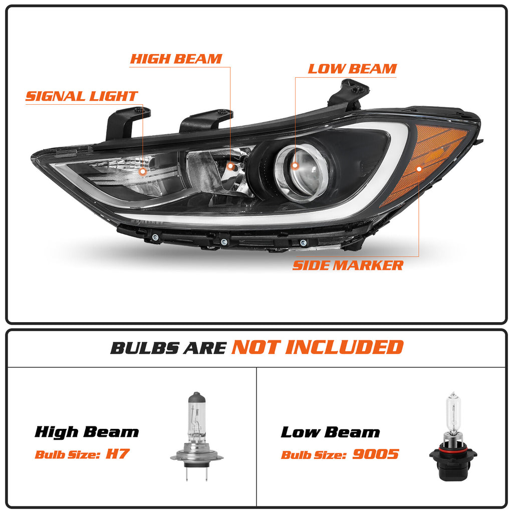 For 2017 2018 Hyundai Elantra Sedan New OE Style Halogen Headlight Assembly17 18