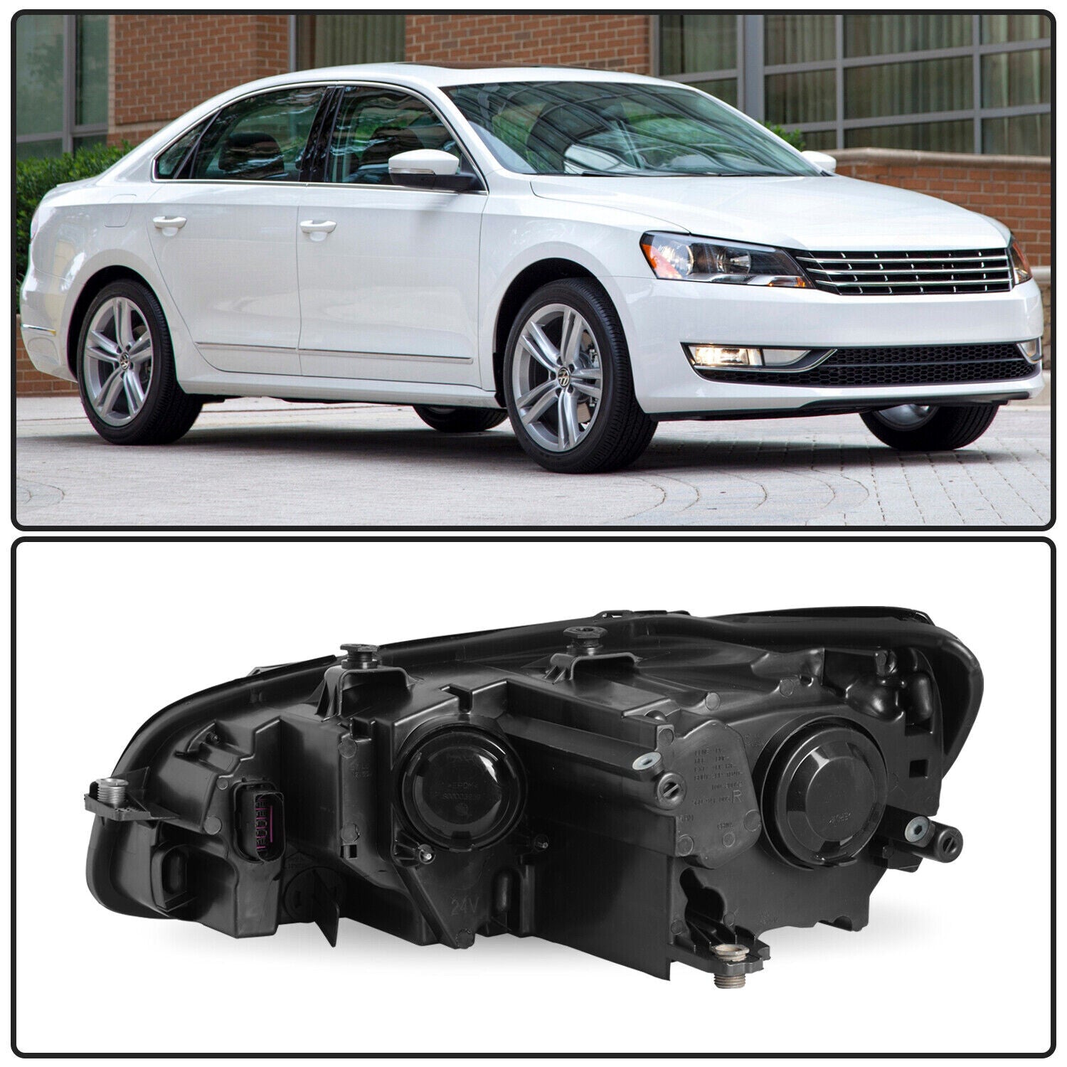 For 2012-2015 Volkswagen Passat Headlight Headlamp Assembly Left&Right w/Bulbs