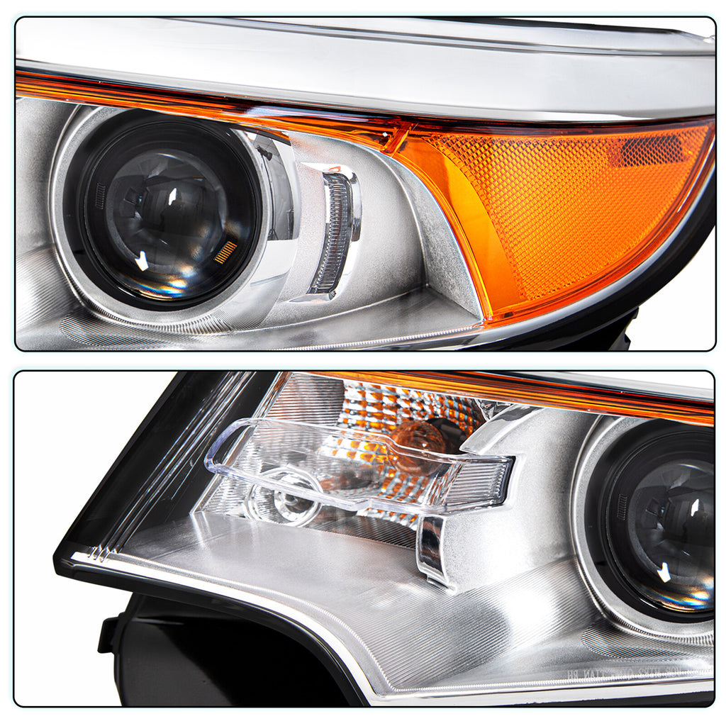 For 2011 2012 2013 2014 Ford Edge Halogen Model Headlights Headlamps Left+Right