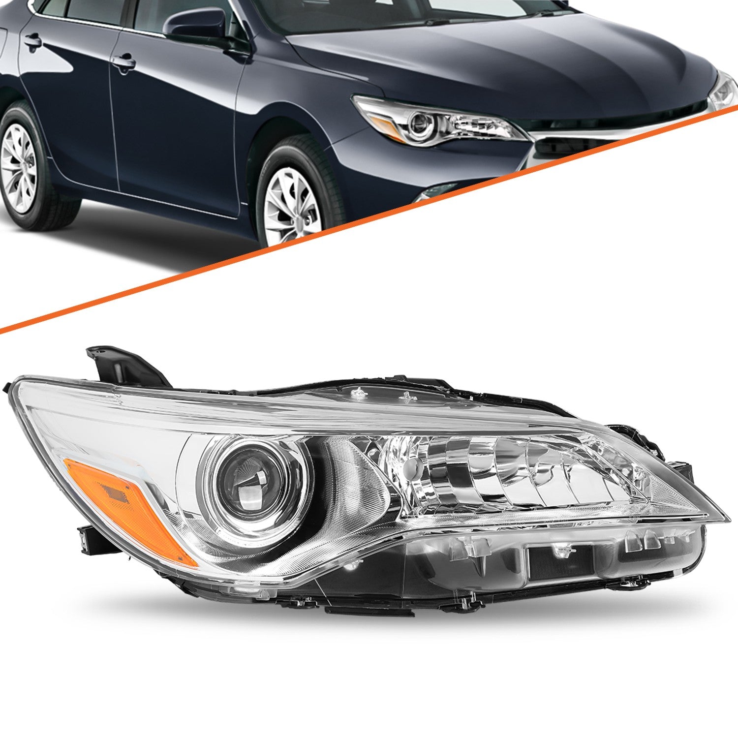 Right Headlight For 2015 2016 2017 Toyota Camry Passenger Side Headlamps Halogen