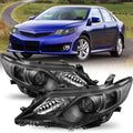 For 2012-2014 Toyota Camry Sedan Black Projector Headlights Clear Corner Lamps