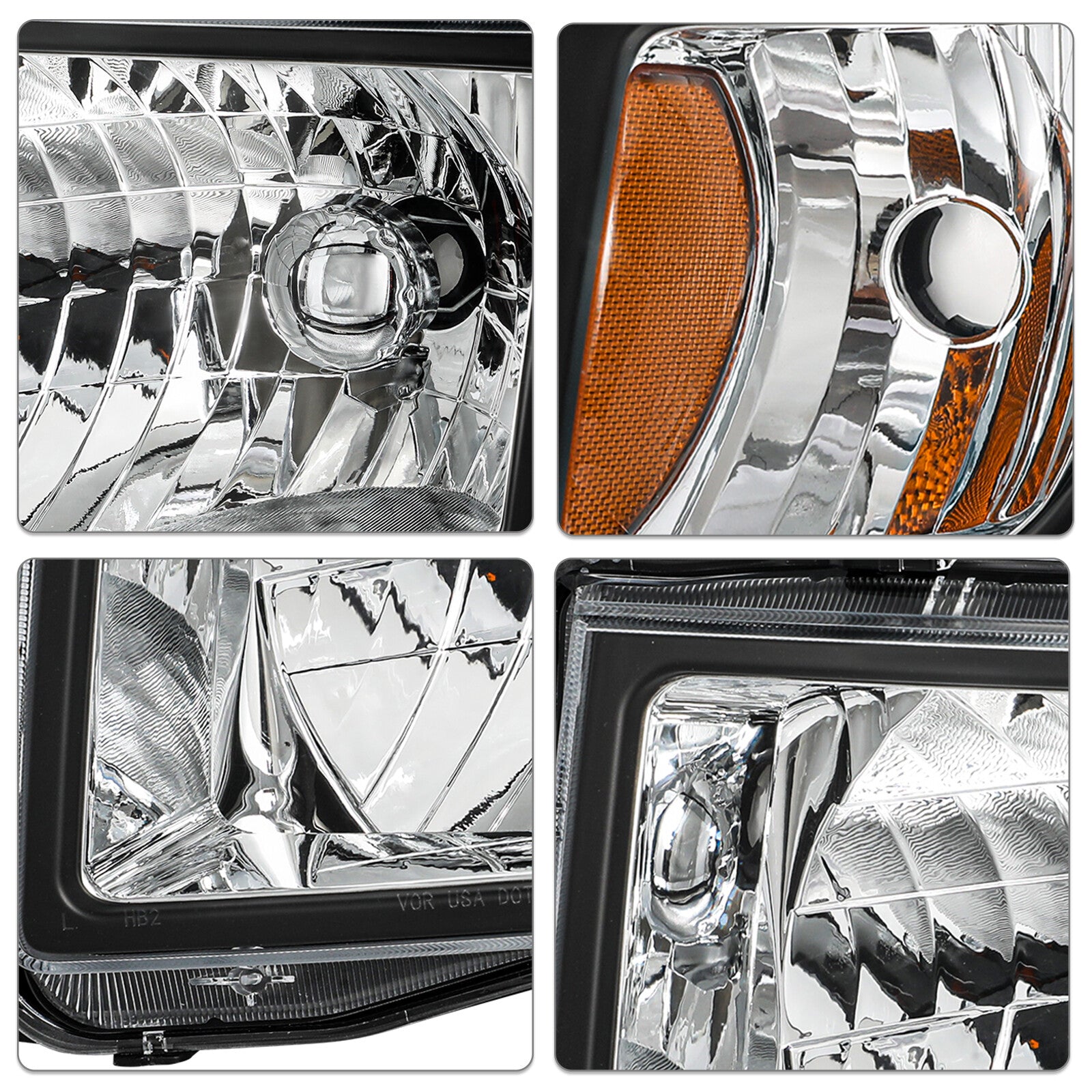 For 2006 2007 2008 2009 2010 2011 2012 2013 2014 Honda Ridgeline Headlights Pair