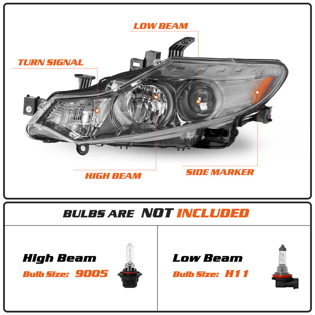 For 2009-2014 Nissan Murano Halogen Headlights Assembly Headlamps Left+Right