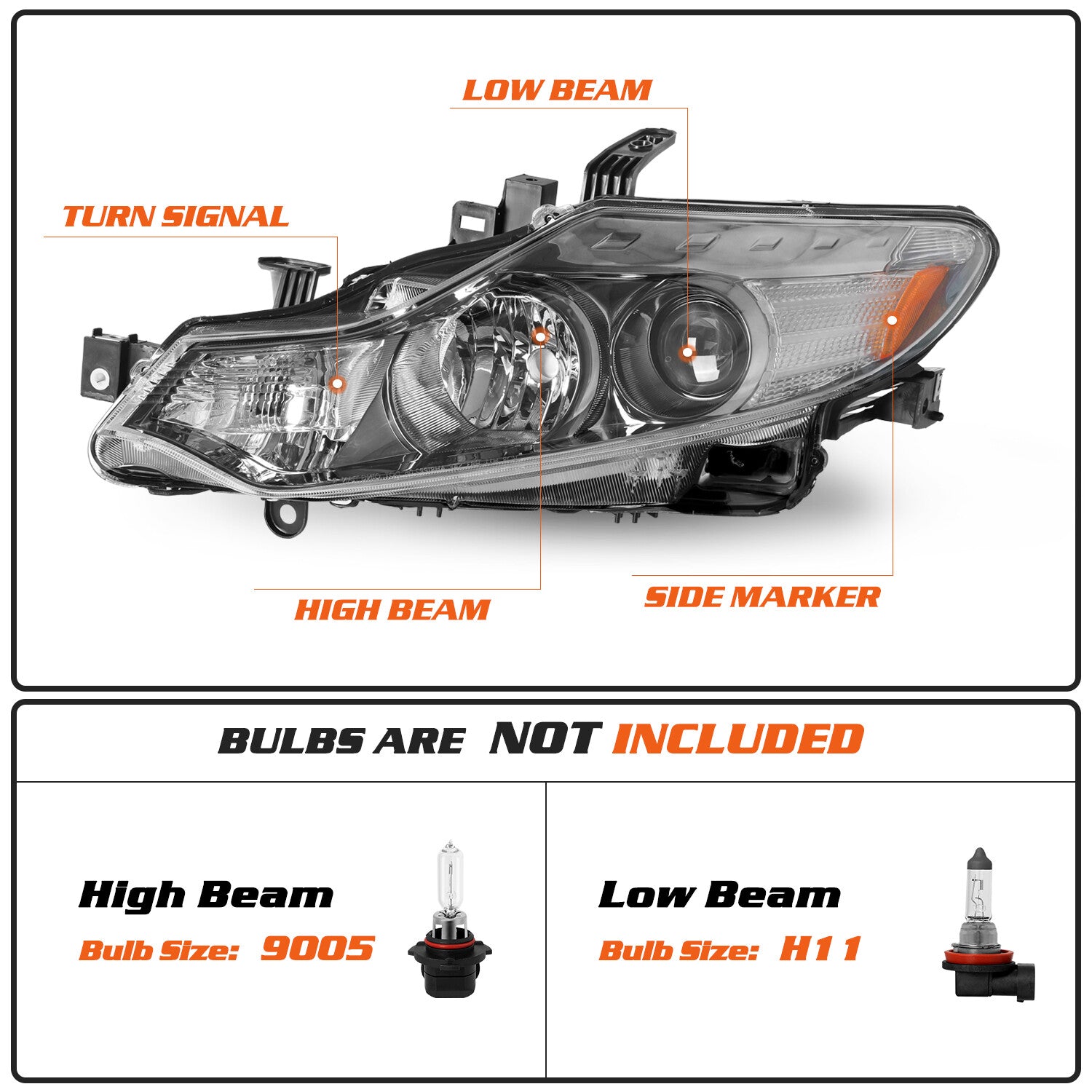 For 2009-2014 Nissan Murano Halogen Headlights Assembly Headlamps Left+Right