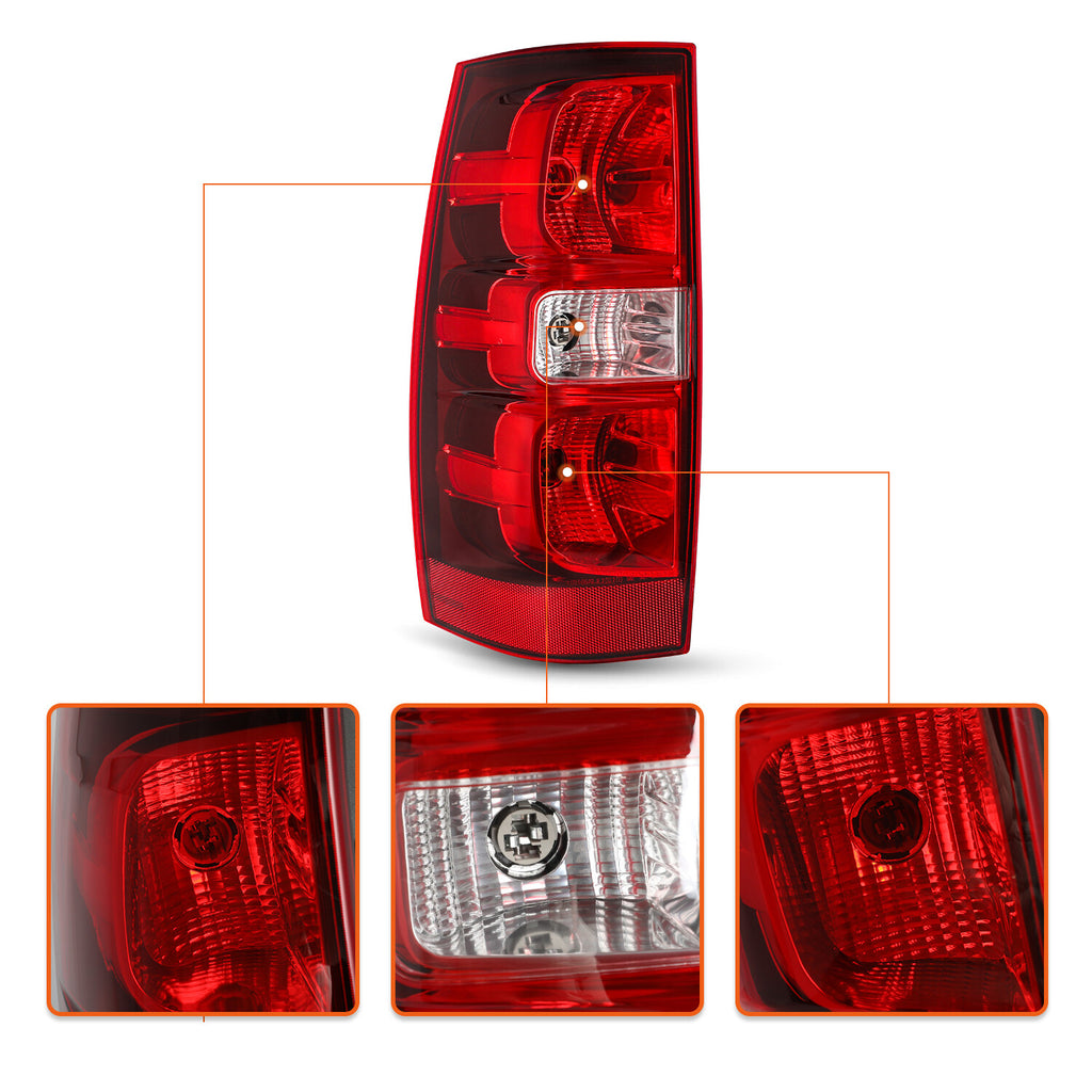 For 2007-2014 Chevy Avalanche Suburban Tahoe Chrome Amber Headlight+Tail Lights