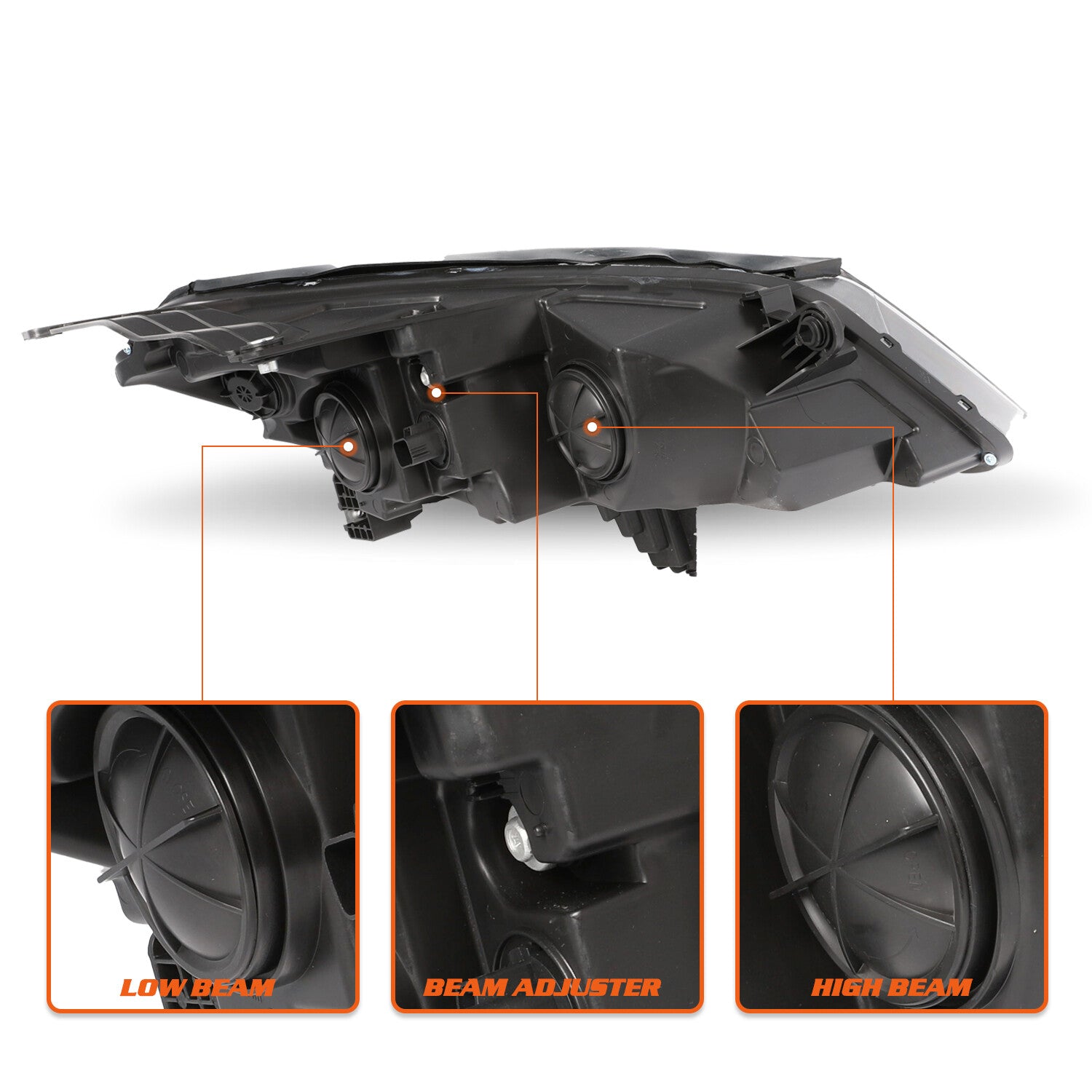 OE Style Headlights For 2013-2017 Chevy Traverse Chrome Headlamps LH+RH Sets