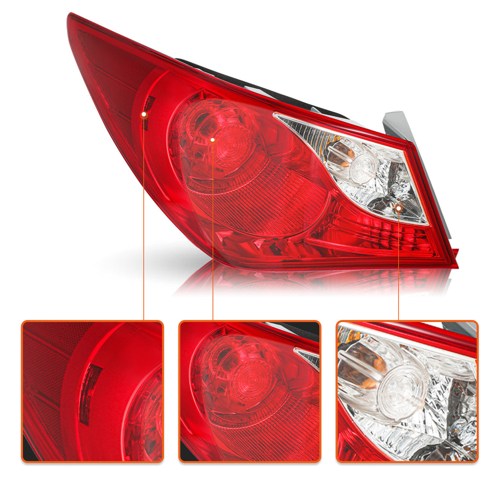 Tail Lights For 2011-2014 Hyundai Sonata Right Left Outer Side Mounted Halogen