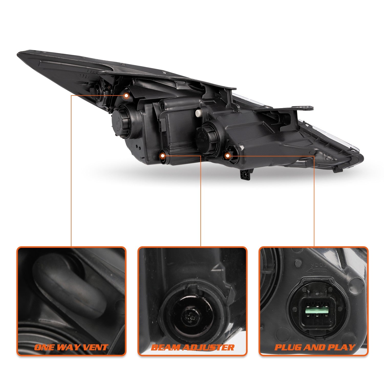 Smoke Housing For 2011 2012 2013 2014 Hyundai Sonata New Projector Headlight SET