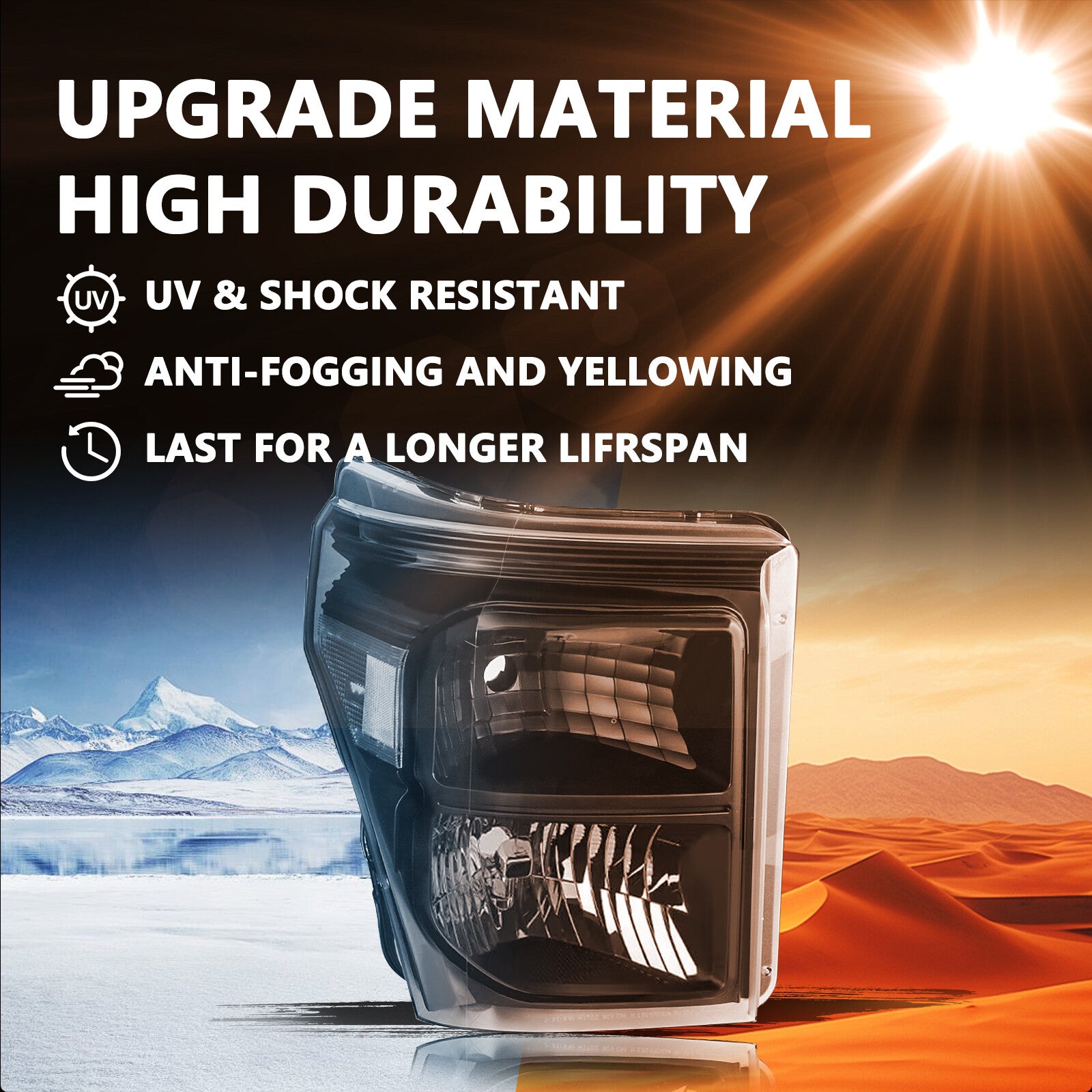 For 2011-2016 Ford F250 F350 F450 F550 Super Duty Headlights lamps W/Bulb