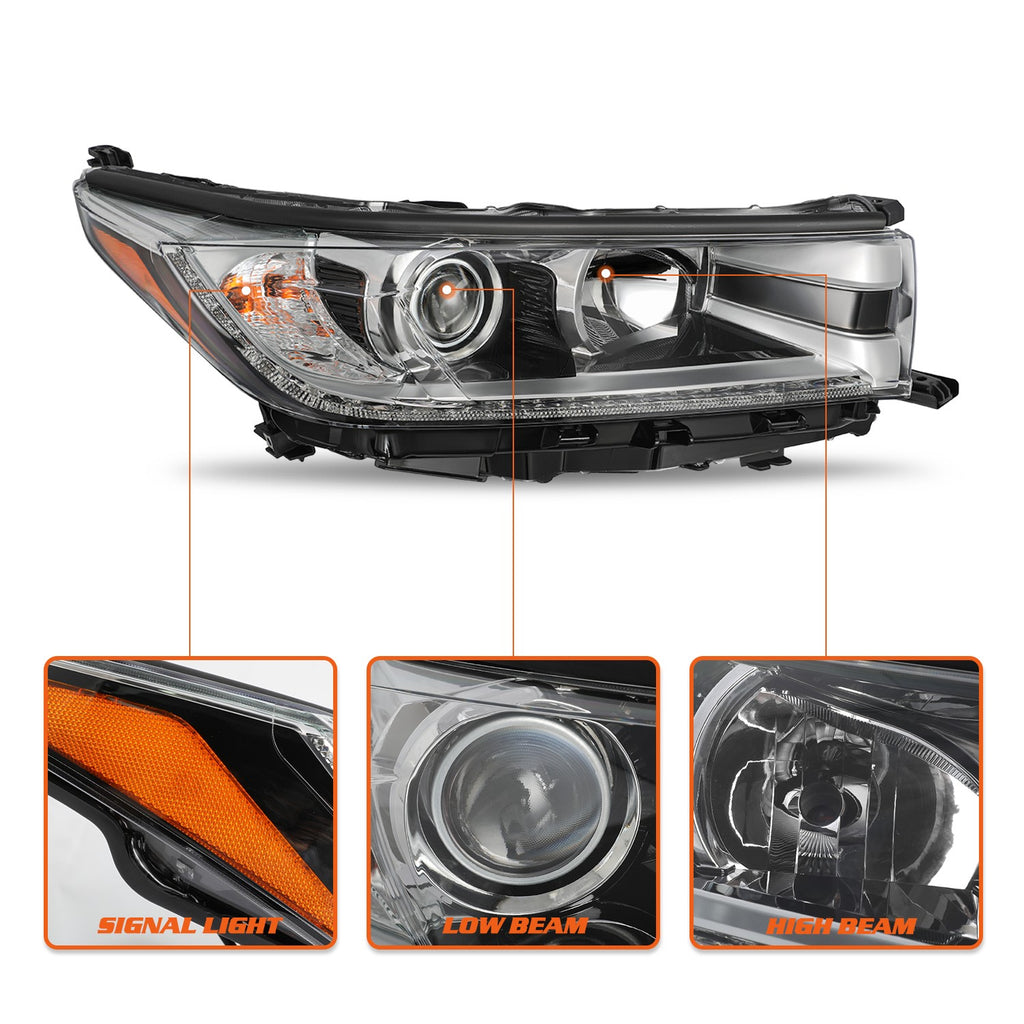 For 2017 2018 2019 Toyota Highlander SE W/ LED DRL Right Side Headlight Headlamp