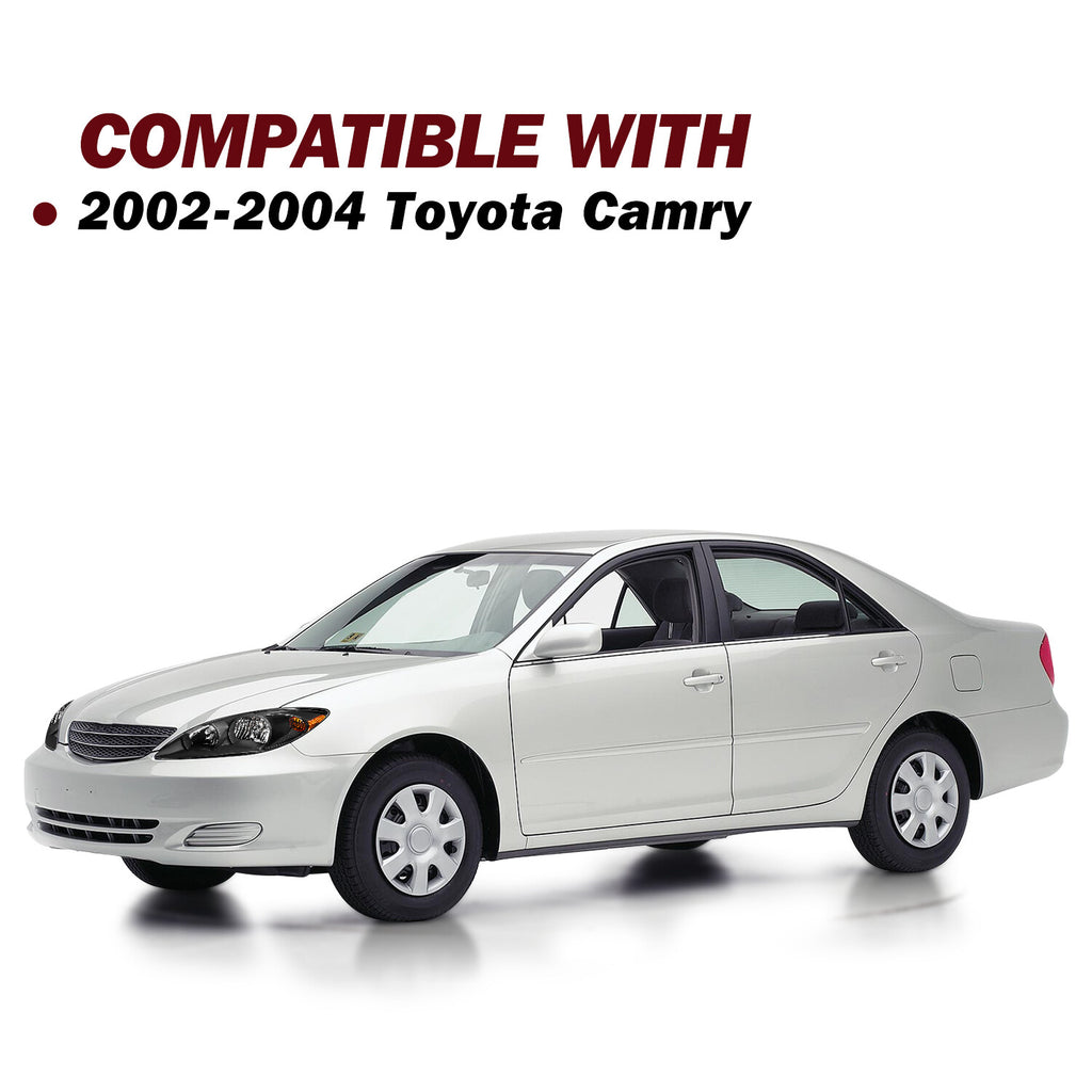 For 2002 2003 2004 Toyota Camry Black Amber Reflector Headlights Assembly Pair