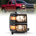 For 2014-2015 Chevy Silverado 1500 Black Headlight Headlamp Passenger Right Side