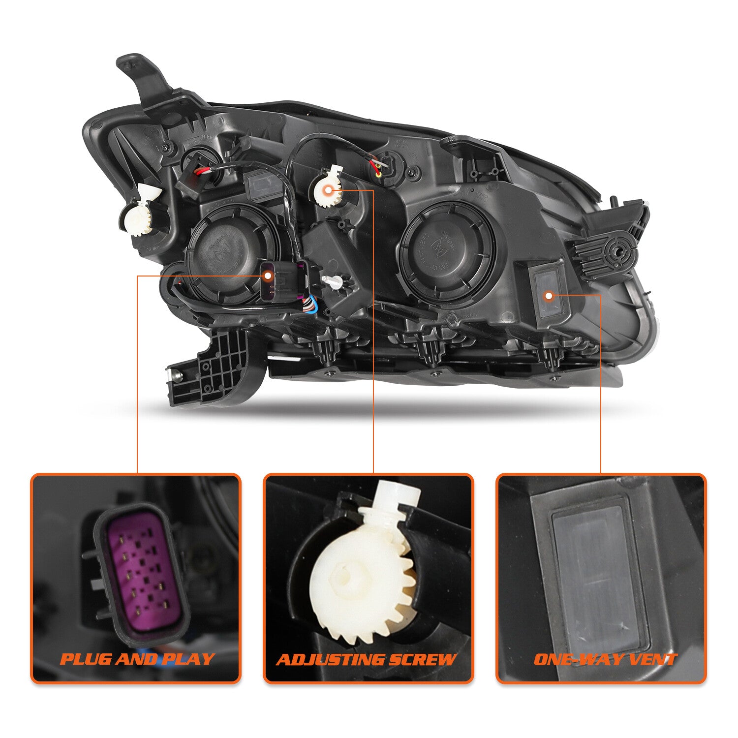 OE Style Halogen Headlight HeadLamp For 2013-2016 Chevrolet Trax Sport w/ Bulbs