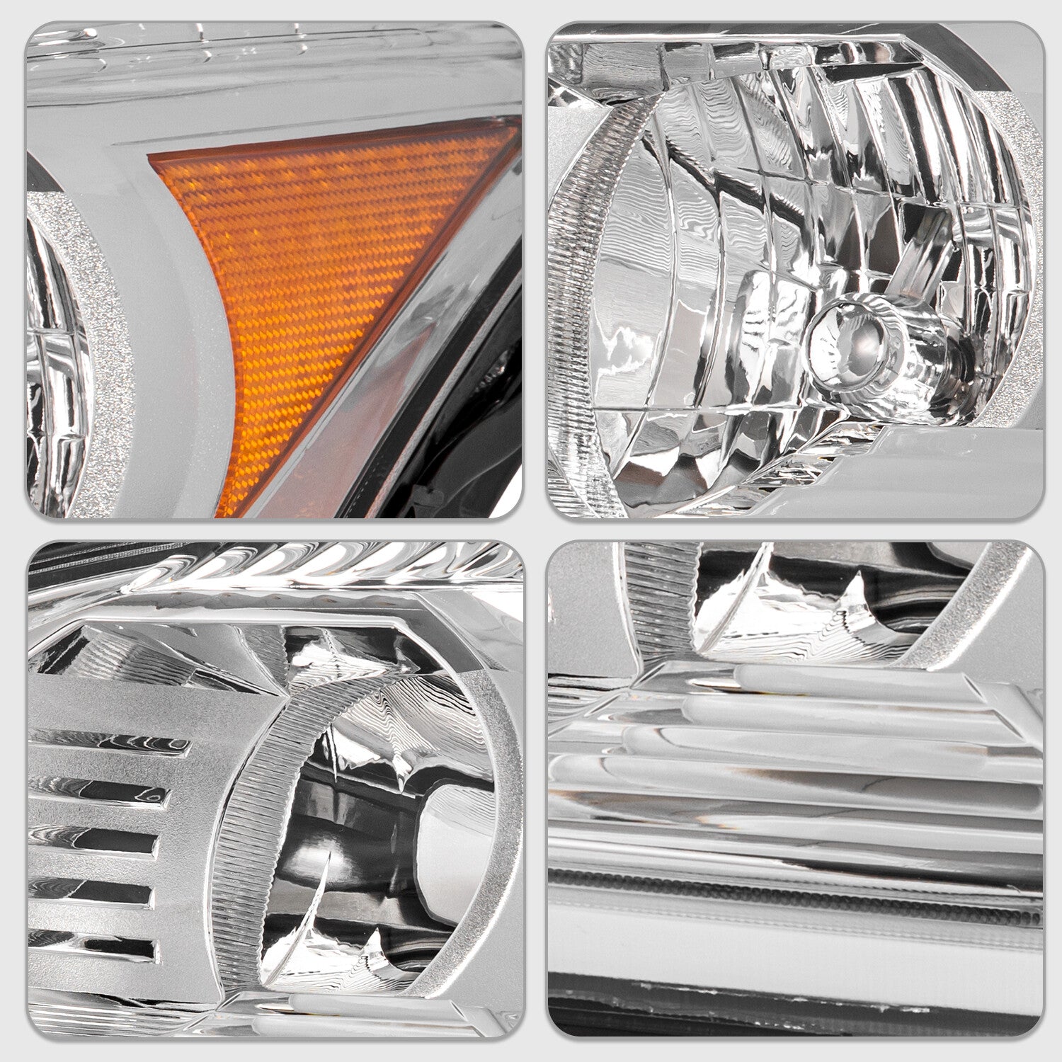 Chrome Headlight For 2009-2012 Chevy Traverse Headlamp W/ Bulb Left Driver